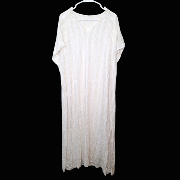 SummerSalt White Yellow Sheer Summer Beach Swimsuit Cover-up Maxi Dress Size XL - Picture 1 of 7
